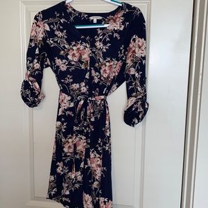 Floral 3/4 Sleeve Dress, M